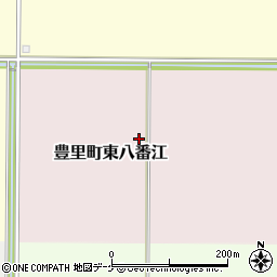 宮城県登米市豊里町東八番江周辺の地図