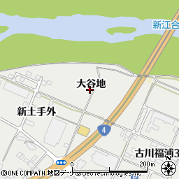 宮城県大崎市古川福浦大谷地周辺の地図