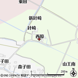 宮城県大崎市古川長岡針西原周辺の地図