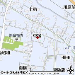 宮城県大崎市古川新田中宿周辺の地図