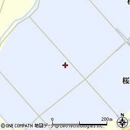 宮城県登米市米山町（桜岡西新田）周辺の地図