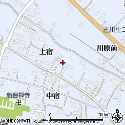 宮城県大崎市古川新田上宿周辺の地図