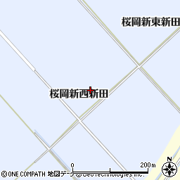 宮城県登米市米山町（桜岡新西新田）周辺の地図