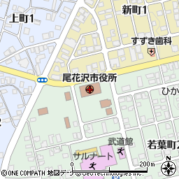 尾花沢市役所周辺の地図