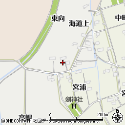 宮城県大崎市古川南沢海道上周辺の地図
