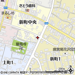 山形県尾花沢市新町中央1-34周辺の地図