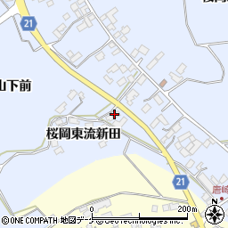 宮城県登米市米山町桜岡東流新田周辺の地図