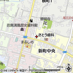 山形県尾花沢市新町中央4-7周辺の地図