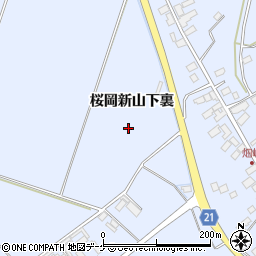 宮城県登米市米山町桜岡新山下裏周辺の地図
