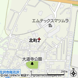 山形県尾花沢市北町周辺の地図