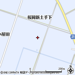 宮城県登米市米山町桜岡新土手下周辺の地図