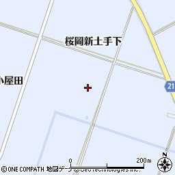 宮城県登米市米山町（桜岡新土手下）周辺の地図