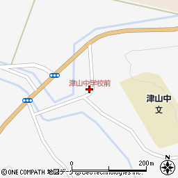 津山中学校前周辺の地図