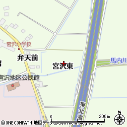 宮城県大崎市古川宮沢宮沢東周辺の地図
