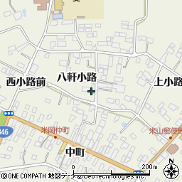 宮城県登米市米山町西野八軒小路周辺の地図