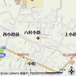 宮城県登米市米山町西野（八軒小路）周辺の地図
