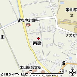 宮城県登米市米山町西野西裏周辺の地図