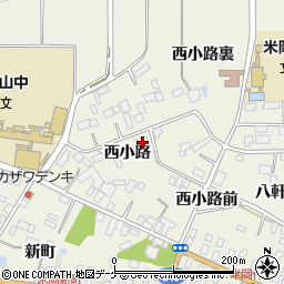 宮城県登米市米山町西野（西小路）周辺の地図