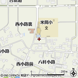 宮城県登米市米山町西野（西小路裏）周辺の地図