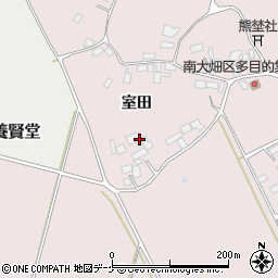 宮城県登米市南方町室田周辺の地図