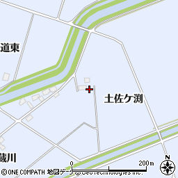 宮城県登米市米山町土佐ケ渕周辺の地図