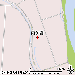 宮城県登米市南方町（内ケ袋）周辺の地図