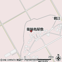 宮城県登米市南方町薬師島屋敷周辺の地図