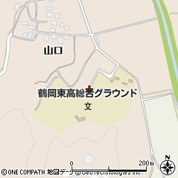 鶴岡東高等学校　総合グラウンド周辺の地図