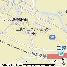 鶴岡市三瀬コミュニティセンター周辺の地図