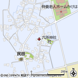 山形県鶴岡市民田周辺の地図