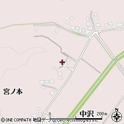山形県鶴岡市中沢村上山周辺の地図