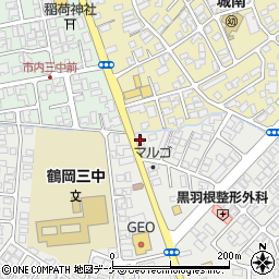 山形県鶴岡市城南町1-25周辺の地図