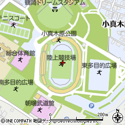 鶴岡市小真木原陸上競技場周辺の地図