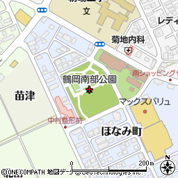 鶴岡南部公園周辺の地図