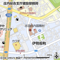 鶴岡市役所　出羽庄内国際村周辺の地図