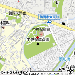鶴岡市　中央児童館周辺の地図
