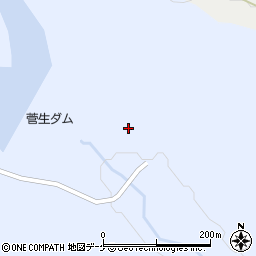 菅生ダム周辺の地図