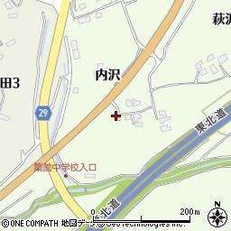 宮城県栗原市築館（内沢）周辺の地図