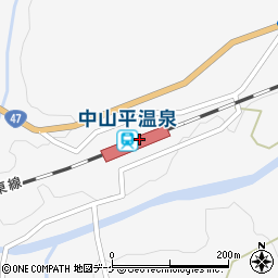中山平温泉駅周辺の地図