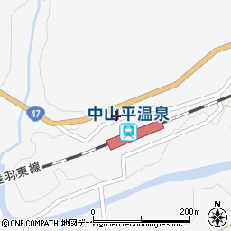 中山平簡易郵便局周辺の地図