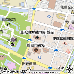 山形家庭裁判所　鶴岡支部調査官室周辺の地図