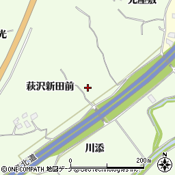 宮城県栗原市築館萩沢新田前周辺の地図