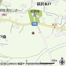宮城県栗原市築館萩沢寺前周辺の地図