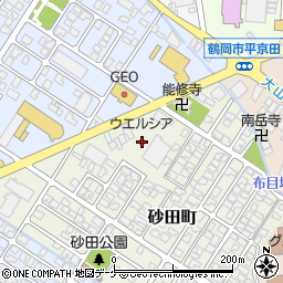 ウエルシア薬局鶴岡砂田町店周辺の地図
