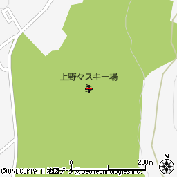 上野々スキー場周辺の地図
