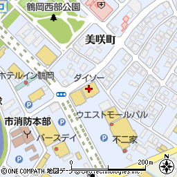 ダイソー鶴岡ウエストモールパル店周辺の地図