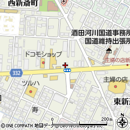 松屋鶴岡店周辺の地図
