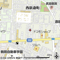 山形県鶴岡市西新斎町周辺の地図