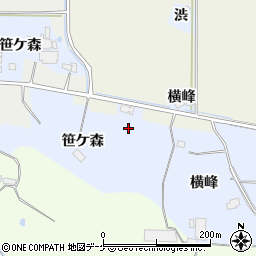 宮城県栗原市志波姫八樟笹ケ森周辺の地図