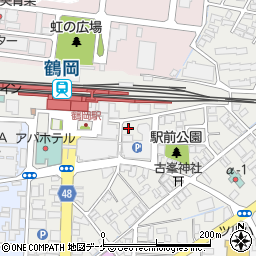 システムパークチケットパーク鶴岡駅前駐車場周辺の地図